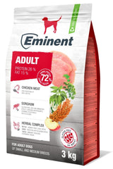 Eminent Dog Adult 3kg – kompletní krmivo pro dospělé psy, podporuje zdraví a vitalitu.