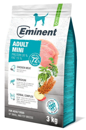 Eminent Dog Adult Mini 3kg – kompletní krmivo pro dospělé psy malých plemen, podporuje zdraví a vitalitu.