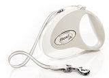Vodítko FLEXI Style M pásek 5m/25kg bílá, ideální pro psy do 25 kg, délka 5 metrů, elegantní bílý design.