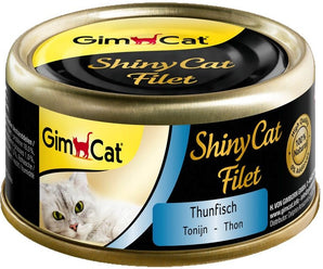 GimPet ShinyCat filet tuňák ve vl.šťávě 70 g – Konzerva pro kočky s tuňákem ve vlastní šťávě, balení 70 g.