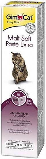 GimCat Malt Soft EXTRA 50g – Maltová pasta pro kočky na prevenci tvorby chlupových bezoárů, balení 50g