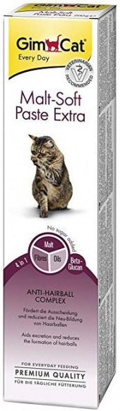 GimCat Malt Soft EXTRA 50g – Maltová pasta pro kočky na prevenci tvorby chlupových bezoárů, balení 50g