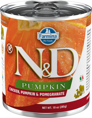 N&D DOG PUMPKIN Adult Chicken & Pomegranate, 285 g, výživné krmivo s kuřetem a dýní.