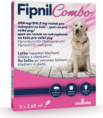 Fipnil Combo, 268/241,2 mg, L Dog Spot-on, 3x2,68 ml, antiparazitní ochrana pro velké psy.