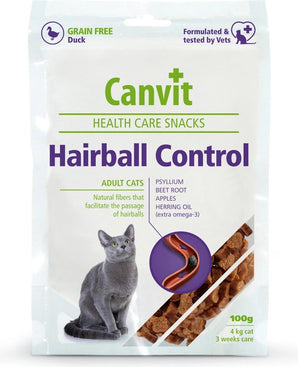Canvit Cat Health Care Snack Hairball Control 100g – Pamlsky pro kočky na prevenci tvorby chlupových bezoárů, balení 100g