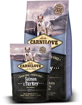 Carnilove Dog Salmon & Turkey for Puppies 1,5kg - krmivo s lososem a krůtou pro štěňata malých plemen.