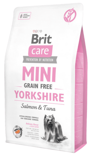 Brit Care Dog Mini Grain Free Yorkshire 2kg - Krmivo bez obilovin pro plemeno Yorkshire, bohaté na živiny.