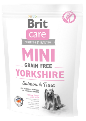 Brit Care Dog Mini Grain Free Yorkshire 400g - Bezobilné krmivo pro psy plemene Yorkshire, lehce stravitelné.