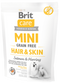 Brit Care Dog Mini Grain Free Hair & Skin 400g – Krmivo pro malé psy s podporou zdravé kůže a srsti, balení 400 g.