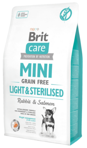 Brit Care Dog Mini Grain Free Light & Sterilised 2kg - Dietní krmivo pro sterilizované psy malých plemen.