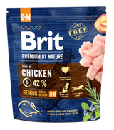 Brit Premium Dog by Nature Senior S+M 1kg - Vyvážené krmivo pro seniory malých a středních plemen.