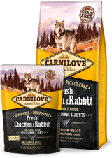 Carnilove Dog Fresh Chicken & Rabbit for Adult 1.5kg - kuřecí a králičí krmivo pro dospělé psy, podpora zdraví.
