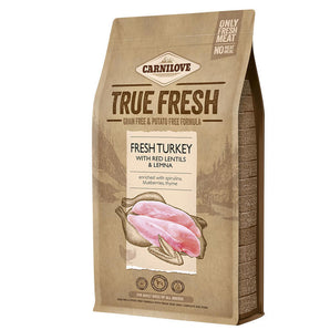 Carnilove Dog True Fresh Turkey Adult 4kg - krmivo s čerstvým krůtím masem pro dospělé psy, podpora vitality.