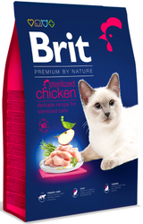 Brit Premium by Nature Cat Sterilized Chicken 8 kg – Krmivo pro sterilizované kočky s kuřecím masem, balení 8 kg.