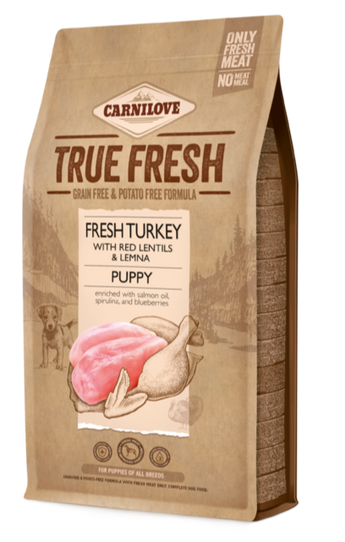Carnilove Dog True Fresh Turkey Puppy 11,4kg - krůtí krmivo pro štěňata, podpora zdravého vývoje, čerstvé maso.
