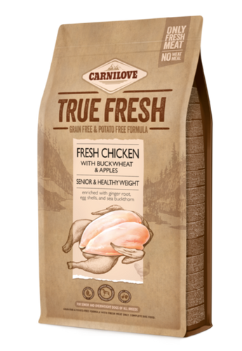Carnilove Dog True Fresh Chicken Senior Weight 1,4kg - kuřecí krmivo pro seniory malých plemen, podpora zdravé váhy.