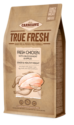Carnilove Dog True Fresh Chicken Senior Weight 11,4kg - kuřecí krmivo pro starší psy, podpora hmotnosti a vitality.