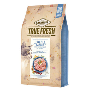 Carnilove Cat True Fresh Turkey 4,8kg - krmivo s čerstvým krůtím masem pro kočky, podpora zdraví a vitality.