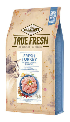 Carnilove Cat True Fresh Turkey 1,8kg - čerstvé krůtí krmivo pro kočky, vyvážená výživa a podpora zdraví.