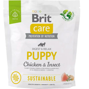 Brit Care Dog Sustainable Puppy 1kg - Udržitelné krmivo pro štěňata, bohaté na výživné látky.