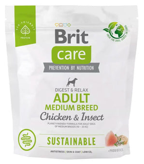 Brit Care Dog Sustainable Adult Medium Breed 1kg - Ekologické krmivo s hmyzem pro dospělé psy středních plemen.