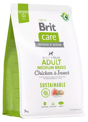 Brit Care Dog Sustainable Adult Medium Breed 3kg - Udržitelné krmivo pro dospělé psy středních plemen.