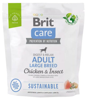 Brit Care Dog Sustainable Adult Large Breed 1kg - Krmivo s hmyzem pro dospělé psy velkých plemen.