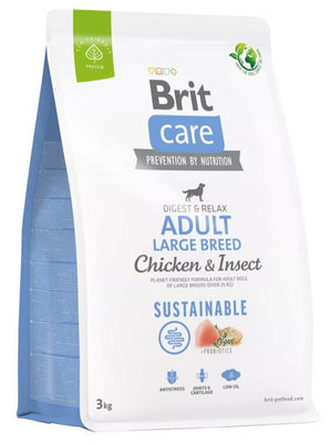 Brit Care Dog Sustainable Adult Large Breed 3kg - Udržitelné krmivo pro psy velkých plemen, podpora zdraví kloubů.