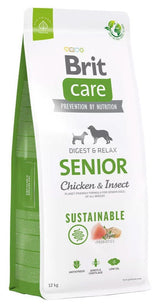 Brit Care Dog Sustainable Senior 12kg - Kompletní udržitelné krmivo pro starší psy, podpora vitality.