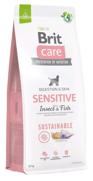 Brit Care Dog Sustainable Sensitive 12kg - Ekologické krmivo pro citlivé psy, podporuje zdraví kůže.