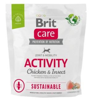 Brit Care Dog Sustainable Activity 1kg - Udržitelné krmivo pro aktivní psy, bohaté na bílkoviny.