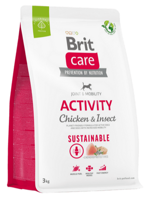 Brit Care Dog Sustainable Activity 3kg - Krmivo pro aktivní psy, ekologicky šetrné a bohaté na energii.