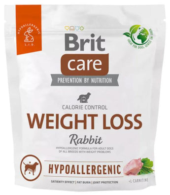 Brit Care Dog Hypoallergenic Weight Loss 1kg – Krmivo pro redukci hmotnosti u psů, balení 1 kg.