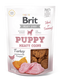 Brit Jerky Puppy Turkey Meaty Coins 80g - krůtí plátky pro štěňata, podporující růst a zdraví kostí.