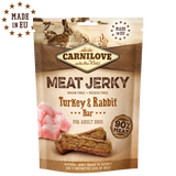 Carnilove Dog Jerky Rabbit&Turkey Bar 100g - jerky pamlsky s králíkem a krůtou, podpora zdraví a výživy.