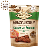 Carnilove Dog Jerky Chicken with Pheasant Bar 100g - jerky s kuřetem a bažantem, zdravé pamlsky pro psy.