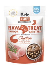 Brit Raw Treat Cat Indoor&Antistress, Chicken 40g - pamlsky s kuřecím masem pro klid a relaxaci u koček.