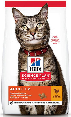 Hill's Science Plan Feline Adult Chicken Dry 1,5 kg – Suché krmivo pro dospělé kočky s kuřetem, balení 1,5 kg.