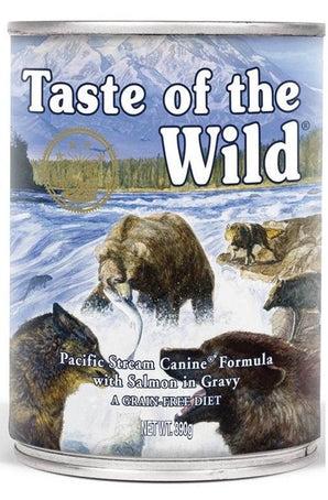Konzerva Taste of the Wild Pacific Stream 390g pro psy s lososem a bramborami.