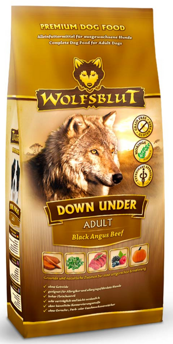 Granule Wolfsblut Dog Adult Down Under s klokaním masem pro dospělé psy, 2 kg.
