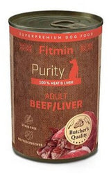 Konzerva Fitmin dog Purity pro dospělé psy s hovězím masem a játry, 400 g.