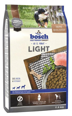 Bosch Dog Light, 2,5 kg, lehké krmivo pro psy s nižším obsahem kalorií.