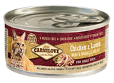 Carnilove White konz Mus Meat Chicken&Lamb Cats 100g – Konzerva pro kočky s kuřecím a jehněčím masem, balení 100g