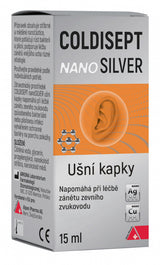 Coldisept nanoSilver, ušní kapky, 15 ml, antiseptické kapky pro psy.