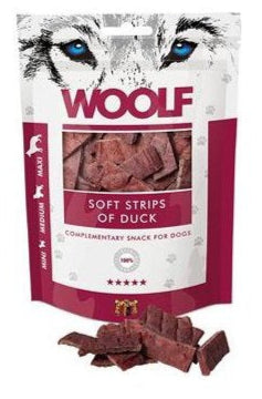 WOOLF pochoutka soft strips of duck 100g - Měkké kachní proužky, skvělé pro zdraví kloubů a podporu trávení.