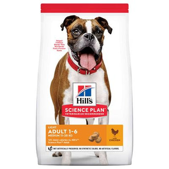 Hill's Can. SP Light Adult Medium Chicken 14kg – krmivo pro psy středních plemen s kontrolou hmotnosti, příchuť kuře, balení 14 kg.