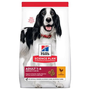 Hill's Can. SP Adult Medium Chicken 14kg – krmivo pro dospělé psy středních plemen, příchuť kuře, balení 14 kg.