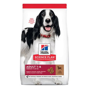 Hill's Can. SP Adult Medium Lamb&Rice 2,5kg – krmivo pro dospělé psy středních plemen, příchuť jehněčí a rýže, balení 2,5 kg.