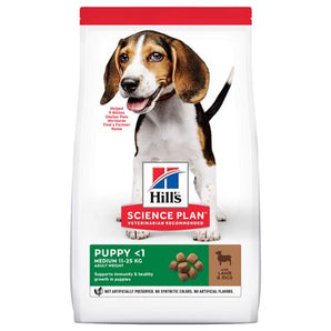 Hill's Can. SP Puppy Medium Lamb&Rice 18kg – krmivo pro štěňata středních plemen, příchuť jehněčí a rýže, balení 18 kg.
