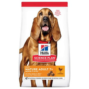 Hill's Can. SP Mature Adult 7+ Light Med.Chicken 14kg – krmivo pro starší psy středních plemen s nižším obsahem kalorií, příchuť kuře, balení 14 kg.